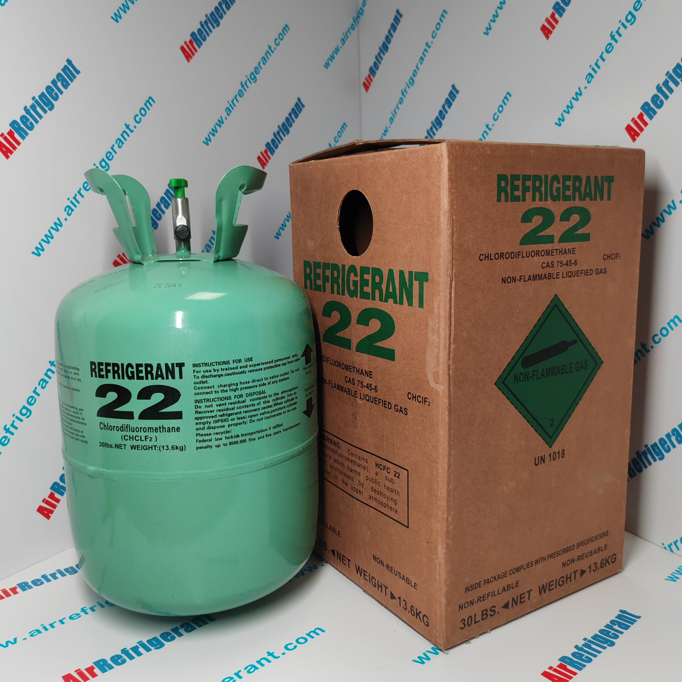 R22 Refrigerant 30lb (13.6kg) — Factory Sealed, U.S. Stock
